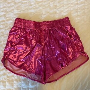 Shiny Pink Athletic Shorts